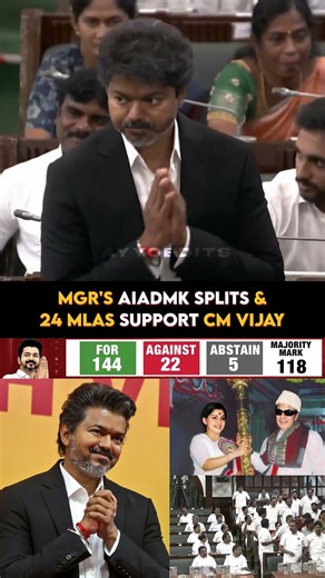 #AIADMK splits 24MLAs support #ThalapathyVijay #TVK #PawanKalyan #TVK #JanaNayagan #MKStalin #Vijay