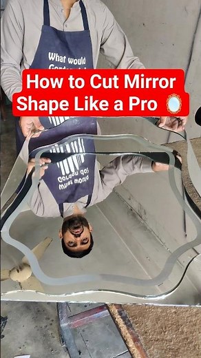 Perfect Mirror Shape Cutting 🔥 Glass Cutting Skills #glassart