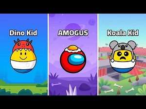 Dino Kid vs Koala Kid vs AMOGUS - 99 nights in the forest | Balls Arena