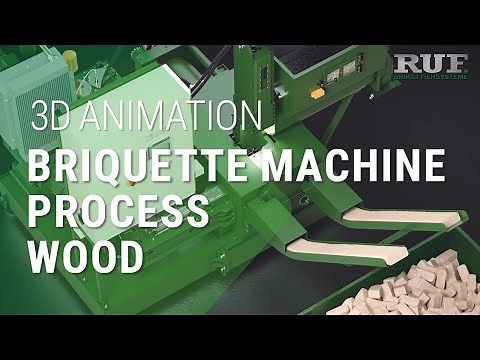 Wood briquette machines - Wood chip briquetting with RUF | 3D visualization of the process