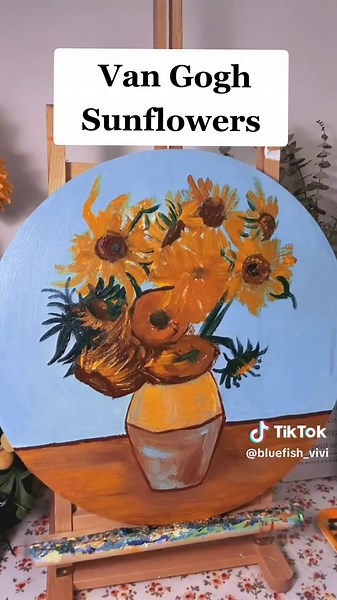 Van Gogh Sunflower Oil Painting Tutorial