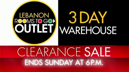 Rooms to Go Outlet Three Day Warehouse and Clearance Sale TV Spot, 'The Clock Is Ticking'