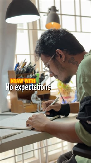 Phanni | illustrator | digital artist on Instagram: "Before the plan,before the goal …. Just learn to picking up the pencil !!! . . Sketchbook - @domsindia Pencil - @pentel_official (graphgear 1000 0.7 mm) . @art_by_phanni"