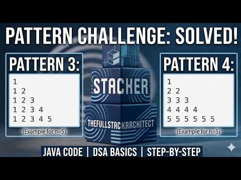 How to Solve GFG Pattern 3 & 4 | Java Coding Tutorial for Beginners