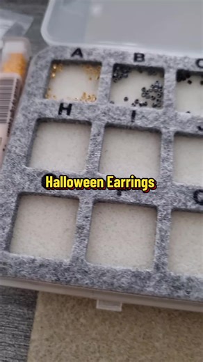 First attempt at a shaped type of brick stitch thingy. These were fun to make once I got started. Probably more to come. But you know. Adhd crafting. #brickstitch #jewelry #earrings #Halloween