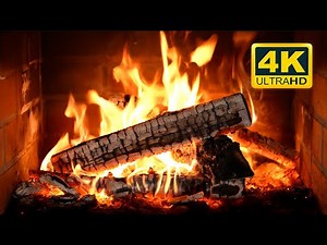 🔥 FIREPLACE (12 HOURS) Ultra HD 4K. Relaxing Fire Burning Video & Crackling Fireplace Sounds