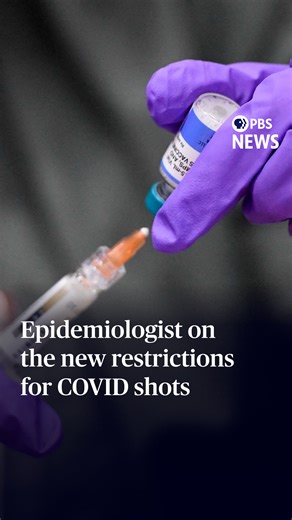 Americans who want to get the newest COVID-19 vaccines may now have a harder time doing so. The Food and Drug Administration has limited approval for the shots to adults 65 and older or those who are "high risk" for severe disease. The vaccine was previously available to individuals six months of age and older. Amna Nawaz discussed the changes with Katelyn Jetelina of "Your Local Epidemiologist." | PBS NewsHour