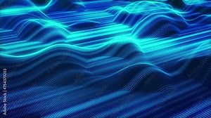 Gradient. Stunning surface composed of neon glow particles that form waves of light, creating a captivating and seamless looped animation. The design is perfect for various applications, events, shows Stock Video