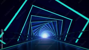 Tunnel bridge motion animation loop.