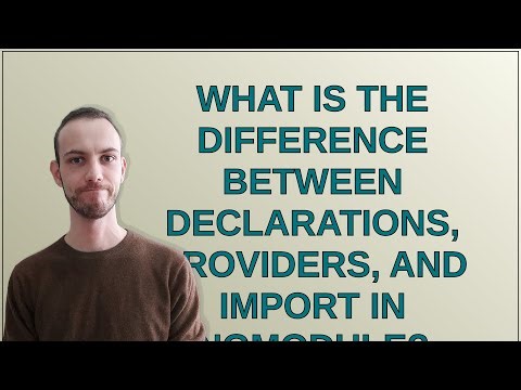 What is the difference between declarations, providers, and import in NgModule?