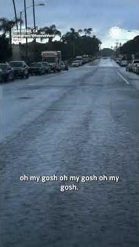Rare "wall of rain" approaches woman in San Diego