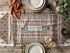 Big Size Table Runner, Cross Stitch Pattern, Patchwork, Geometric, Sampler, Modern Cross Stitch, PDF, Instant Download, PATCH90 - Etsy