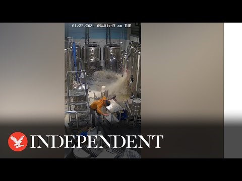 Beer tank explosion sends man flying across room