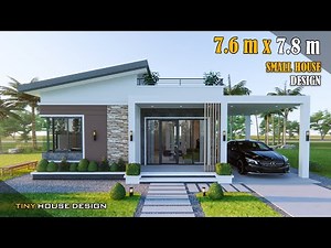 Small House Design with Roof Deck | 7.60m x 7.80 m (60 sqm) | One Car Parking