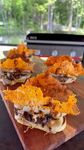 1M views · 3.1K reactions | Sizzling up the ultimate patty melts on my Weber Slate 30” Rust-Resistant Griddle! Juicy beef patty, sweet caramelized onions, and Swiss cheese griddled to perfection between rye slices. The star of the show? That crispy cheese crown! Watch the magic unfold as the cheese melts and crisps into a golden crust thanks to the precision control knobs on the Weber Slate.  #WeberGrillsCA Weber Grills Canada | GrillHunters | Facebook