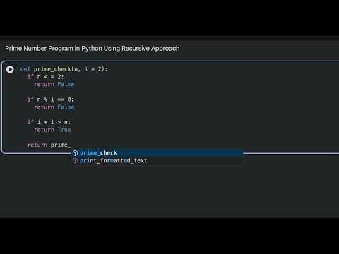 Prime Number Program in Python Using Recursive Approach