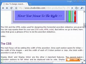 Free HTML To Make onMouseOver Horizontal Accordion