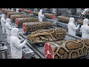 Inside the Modern Python Meat Factory: The Real Python Farming Process for Meat and Skin full proces