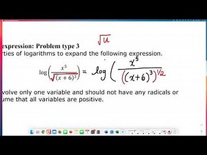 Expanding a logarithmic expressionL Problem type 3