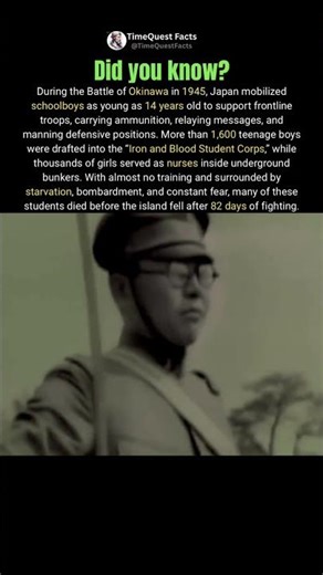 Teenagers Sent to War — Okinawa 1945 #shorts