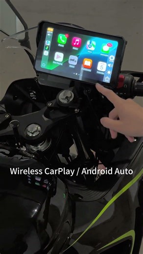 6” Motorcycle CarPlay Screen | Front & Rear Camera + TF Recording + Handlebar Control #motorcycle