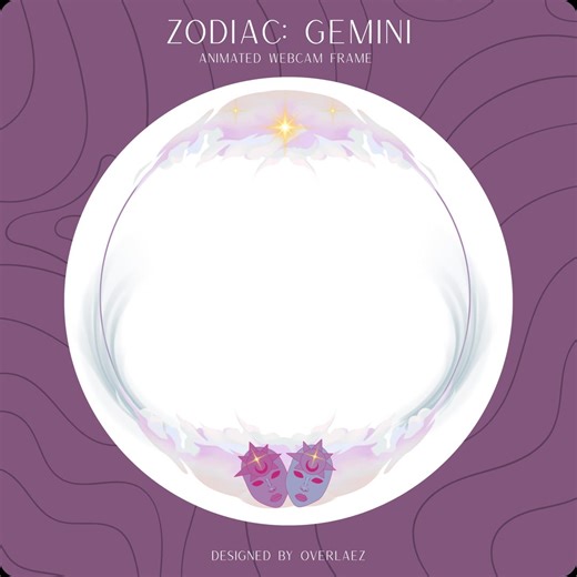 Zodiac Gemini Animated/static Circle Webcam Border Pack | Twitch Webcam | Camera Frame | Circular - Etsy