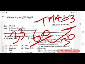 Nios Class 10 Data Entry Important Questions with answers