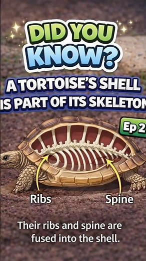 Did You Know A Tortoise’s Shell Is Part Of Its Skeleton? 🐢