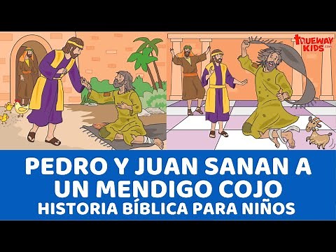 Pedro y Juan sanan a un mendigo cojo - Historia bíblica para niños