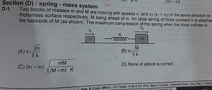 Section (D): spring - mass system D-1. Two blocks of masses m a... | Filo