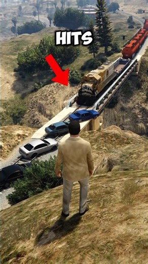 Train VS 100 cars in GTA games! #grandtheftauto #gaming #games #gta #shorts