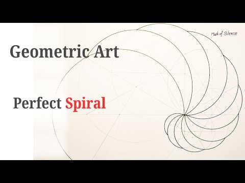 Satisfying Compass Art: Continuous Spiral, 완벽한 기하학적 나선 그리기 (컴퍼스 작도)