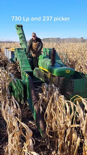 Vintage 60's Corn Picking with Two Cylinder John Deere