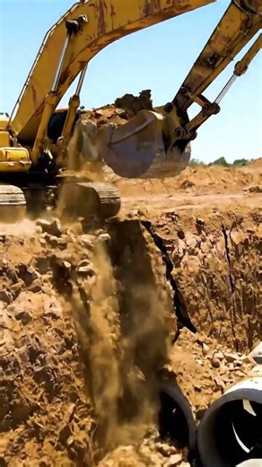 Massive Excavator at Work: Digging and Dumping Dirt! 🚜