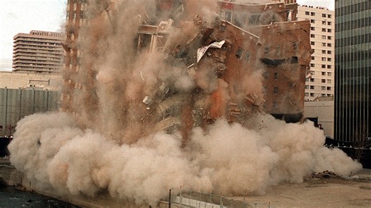 Video of the Mapes Hotel implosion on Jan. 30, 2000.
