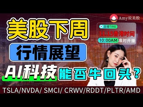 「Amy 直播间」美股下周行情展望 AI科技能否牛回头？#tsla #aapl #amd #nvda#pltr #meta #股票 #美股投资 #美股分析 #道指 #k线