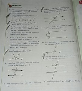 WorksheetIf the measure of one of the complementary angles is ... | Filo
