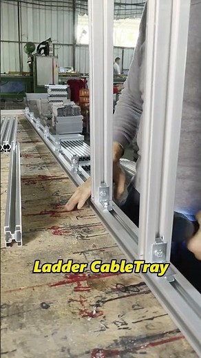 A quick look at how our ladder cable tray is installed #cabletray#wiremeshcabletray#laddercabletray