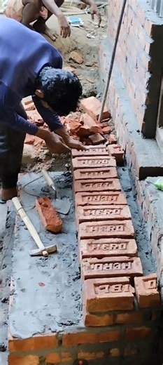 Entrance bricks stairs build | #brick #stairs #construction #shorts