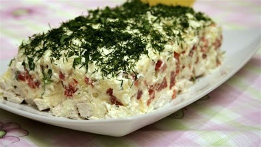 Видео Необыкновенно Вкусный Слоёный Салат с Брынзой. Домашний ресторан® | OK.RU