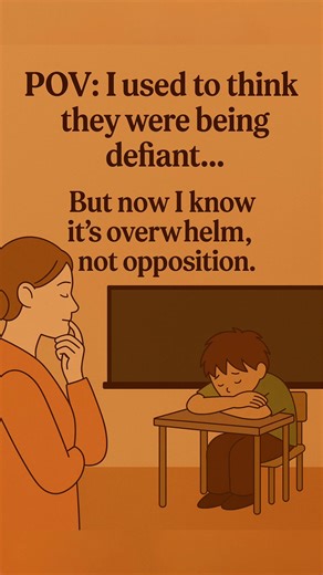 It looked like defiance… But it was actually dysregulation. Let’s keep learning. Let’s look deeper. Let’s adjust our teaching to meet their needs #ADHD #EarlyYearsADHD #Neurodiversity #CompassionateTeaching #NotDefiance #ADHDinTheClassroom #TeacherPOV #GentleParenting #ADHDAwareness #EmotionalSafety #UnderstandingBehavior