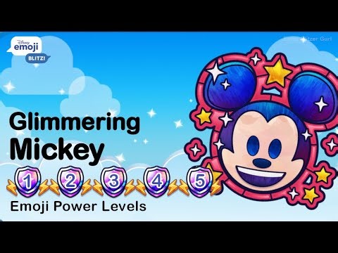 GLIMMERING MICKEY (Power Level 1 to 5) - Mickey & Friends - Quest Pass - Disney Emoji Blitz - V73