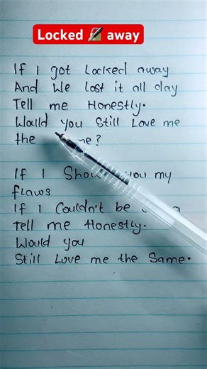 Locked 🔏 away ❤️ song 🎶 lyrics # lockedaway #handwrittenlyrics #lyrics #viral