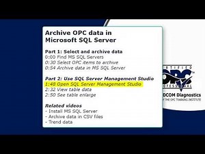 OPC Expert Archive data in SQL Server