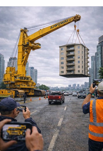Crane Lifts House Until Cable Snaps – Chaos Ensues!