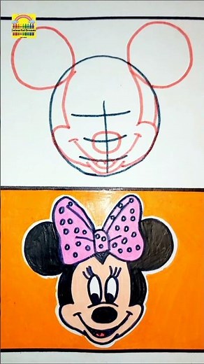 Easy Minnie mouse face drawing step by step #drawing #ytshorts #easydrawing #shorts #minniemouse