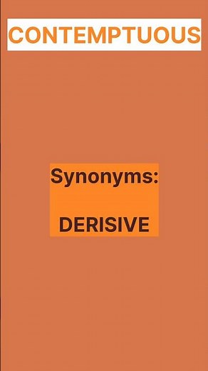 CONTEMPTUOUS Meaning & Synonym | CONTEMPTUOUS = DERISIVE | SSC Vocabulary| Grammar Mantra#Shorts