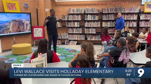 Former NFL cornerback Levi Wallace inspires Tucson elementary students during school visit