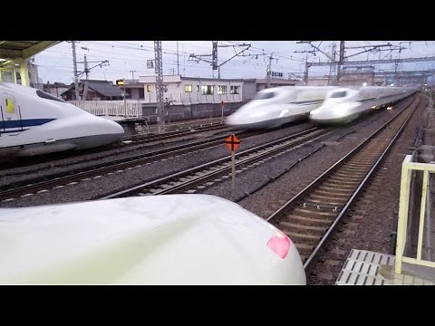 東海道新幹線 のぞみ（N700系・700系）16両編成×5 高速通過集 米原駅 2014.6.27