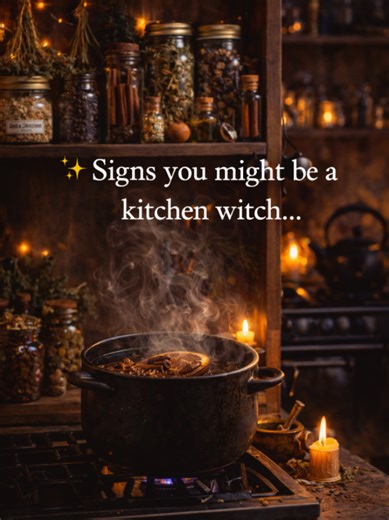 ✨ You might be a kitchen witch if… • You believe herbs carry energy • Stirring clockwise just feels right • Your recipes are guided more by intuition than measurements • Your kitchen smells like tea, spices, and something baking • You know food can be comfort, ritual, and magic all at once Maybe it’s not just cooking. Maybe it’s kitchen witchery. 🌿 Welcome to the Kitchen Witch Society. #kitchenwitch #kitchenwitchery #witchykitchen #witchyvibes #everydaymagic
